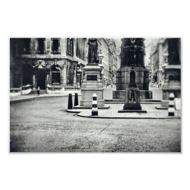 Monochrome Street View Ancient City Road Europe Fototryck (Framsidan)