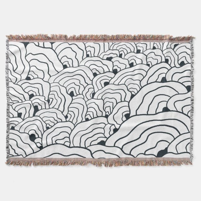 Monochrome Wave Pattern,  Modern Abstract Line Art Filt (Framsidan)