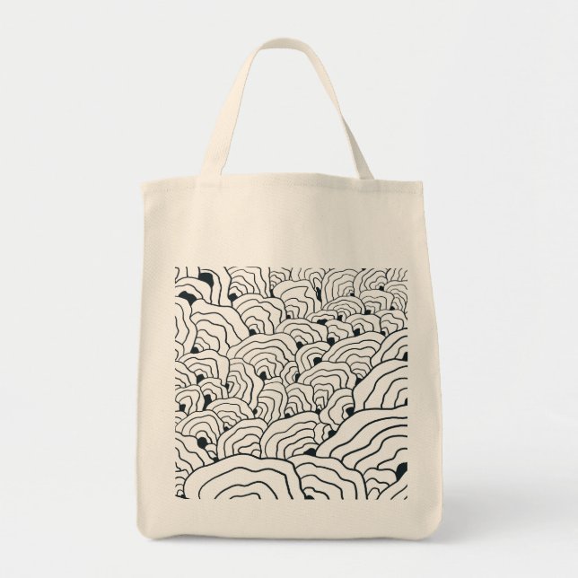 Monochrome Wave Pattern,  Modern Abstract Line Art Tygkasse (Framsidan)