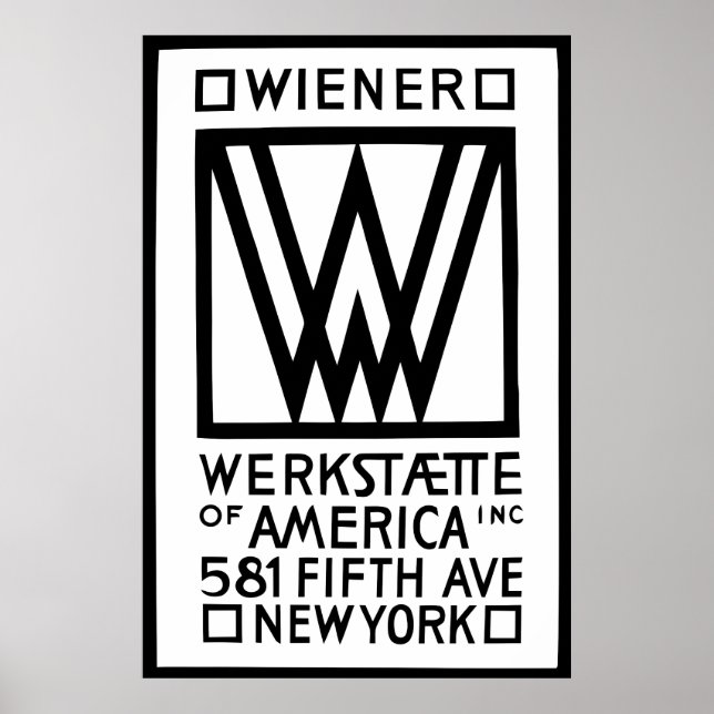 Monochrome Wiener Werkstaette of America Poster (Framsidan)