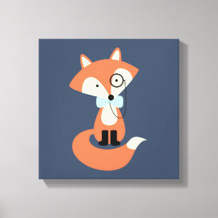 Monocle Hipster Red Fox Canvastryck