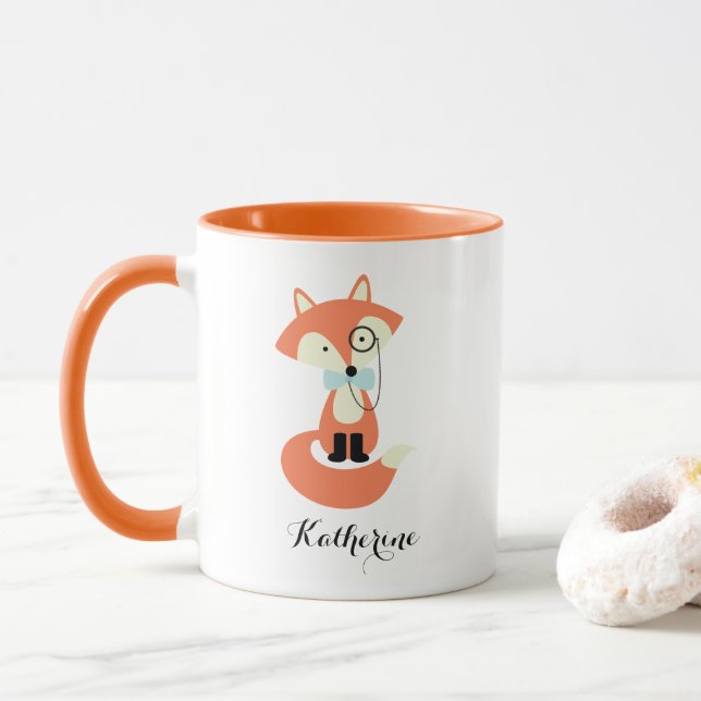 Monocle Hipster Red Fox Mugg (Med munk)
