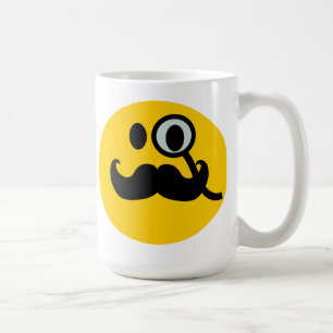 Monocle- & mustaschanpassadebackgrnd) kaffemugg