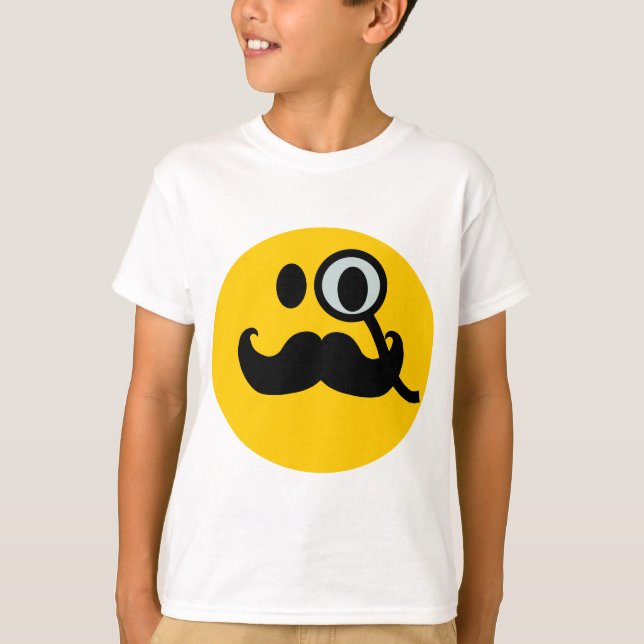 Monocle- & mustaschanpassadebackgrnd) tee (Framsida)