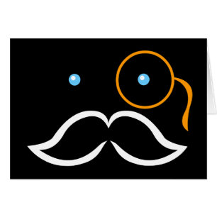 Monocle och Mustache Hälsningskort