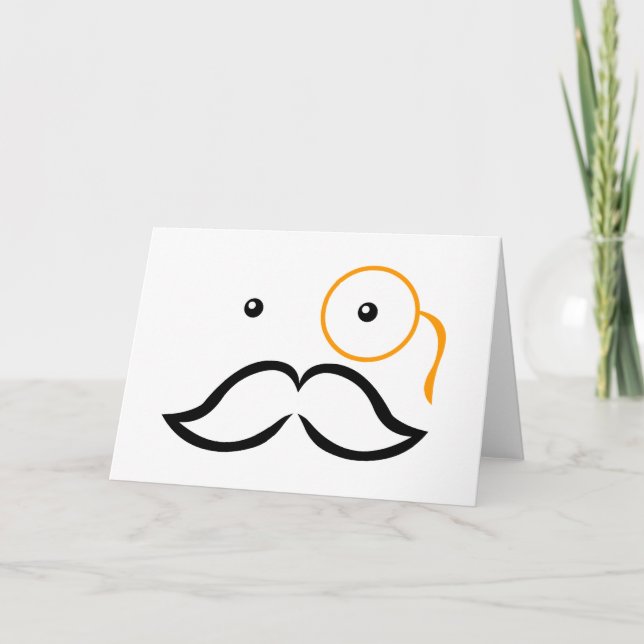 Monocle och Mustache Kort (Framsida)