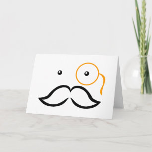Monocle och Mustache Kort