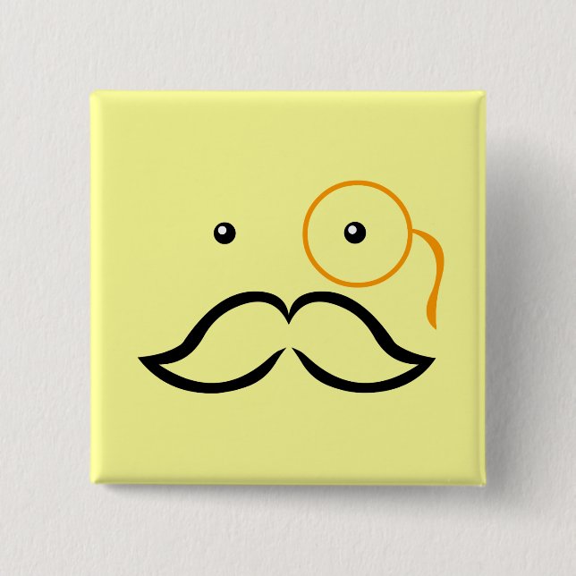 Monocle och mustasch knapp (Framsida)