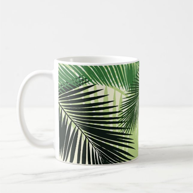 Monocolor Tropical Handflatan Träd Kaffemugg (Vänster)