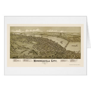 Monogahela stad, panorama- karta för PA - 1902 Hälsningskort