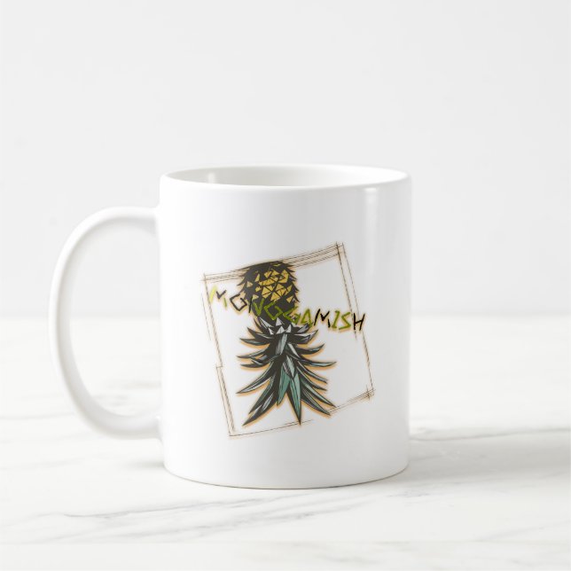 Monogamish party uppifrån och ned ananas kaffemugg (Vänster)