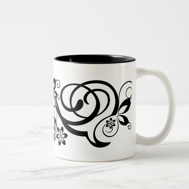 monogram2 Två-Tonad mugg (Höger)