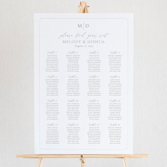Monogram 16 Bord Sittplatsschema Poster (Skapare uppladdad)