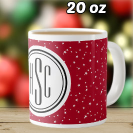 Monogram 20oz Red & White Stars Jumbo Coffee Mugg