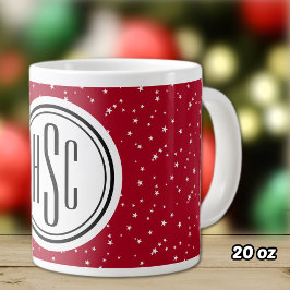 Monogram 20oz Röd & Vit Stjärnor Jättekaffemugg Jumbo Mugg