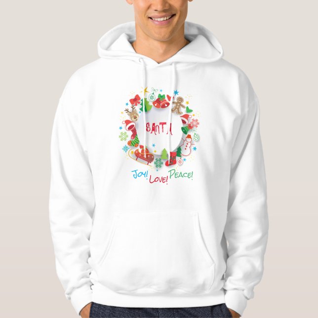 Monogram 20XX Vintersymboler för Hej Helgdag Mönst Hoodie (Framsida)
