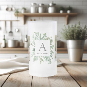 Monogram 2 foton   Personlig Greenery Ram Frostat Ölglas