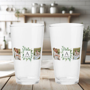 Monogram 2 foton   Personlig Greenery Ram Glaskopp