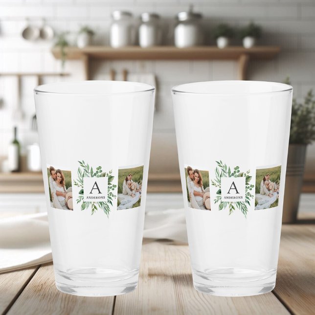 Monogram 2 foton | Personlig Greenery Ram Glaskopp (Skapare uppladdad)