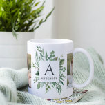 Monogram 2 foton | Personlig Greenery Ram Två-Tonad Mugg<br><div class="desc">Monogram 2 foton | Personlig Greenery Ram</div>