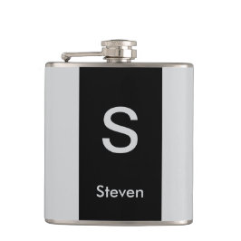 Monogram 2 ton Modern Black och Grått Fickplunta