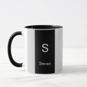 Monogram 2 ton Modern Black och Grått Mugg