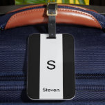 Monogram 2 ton Modern svart och lätt Grått Bagagebricka<br><div class="desc">Ett minimalistiskt monogram med grått rand nedåt i mitten med ett monogram och ditt namn under. Den perfekta anpassningsbarna eller tillbehöret!</div>