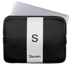 Monogram 2 ton Modern svart och lätt Grått Laptop Fodral