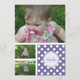 Monogram: 3 Bilder: P & W Polka-dot-inbjudan Inbjudningar