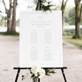 Monogram 4 Bord Placeringsplan Kant Poster