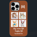 Monogram 4 fotokollage | Mamma Life Lycklig Life H<br><div class="desc">Modern 5-fotosamling | Hund Life Lycklig Life-mallen redo för anpassning.</div>