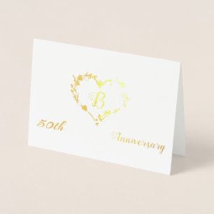 Monogram 50-årsjubileumsdesign folierat kort