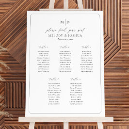 Monogram 5 Bord Hitta Din Plats Placeringsplan Poster
