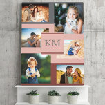 Monogram 6 fotokollage på maronernas Rosa och Gråt Canvastryck<br><div class="desc">Skapa en egen fotokollage på den här snyggten på den utdragna arbetsytan. Mallen är utformad så att du kan lägga till 6 av dina egna foton - 2 kvadratiska och 4 liggande - och arbeta medsols från översta lämnat. Du kan också lägga till ditt monogram eller initialer och du kan...</div>