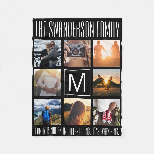 Monogram 8 Ram-citat Fleecefilt (Framsidan)