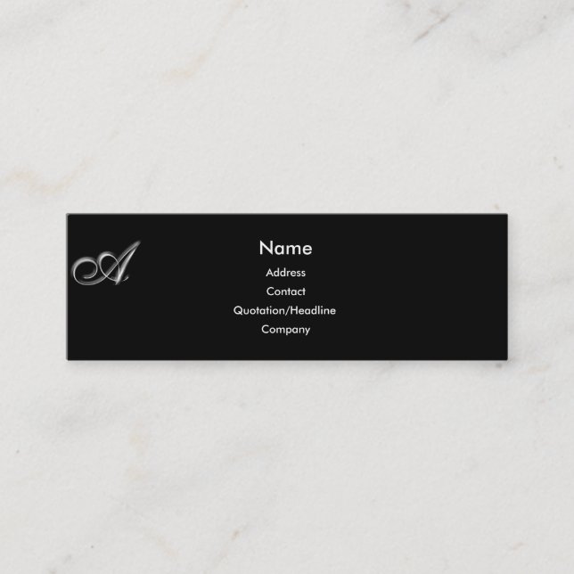 Monogram A-affärskort Mini Visitkort (Framsida)