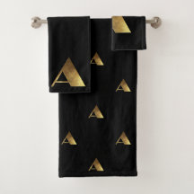 Monogram A Black and Guld Elegant Typography