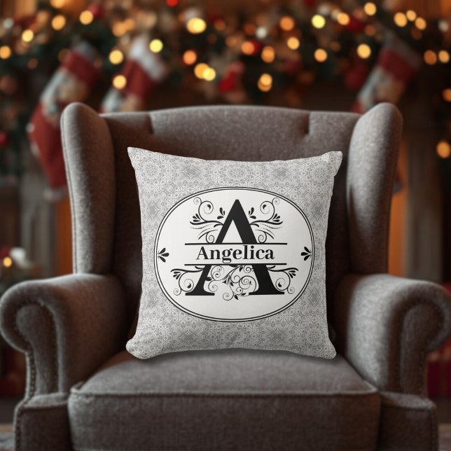Monogram A Dekorativ kudde (Monogram A Throw Pillow)