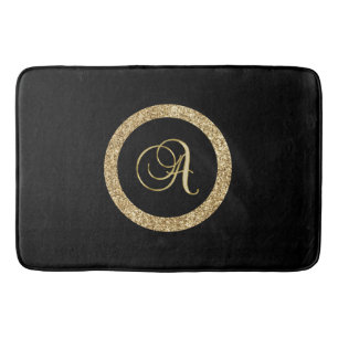 Monogram A, elegant guldskript Badrumsmatta