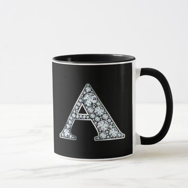 Monogram A Faux Diamond Mugg (Höger)