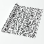 Monogram A initial Black and White-Blommönster Presentpapper<br><div class="desc">Monogram papper radbrytning av svartvita Blommönster kan anpassas med en bild,  namn,  text,  logotyp eller bild. Byt vit bakgrund till en blå nyans,  grönt,  gult,  orange,  rosa,  röd,  brun och lila. Underbar för att stänga jul-,  födelsedag-,  babydusch- eller bröllopsgåvor.</div>