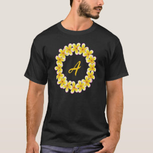 Monogram A initial Lei Inspired Söt Circle Desi T Shirt