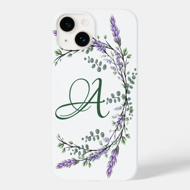 Monogram A Lavender Eucalyptus Fodral-Mate iPhone  (Baksida)