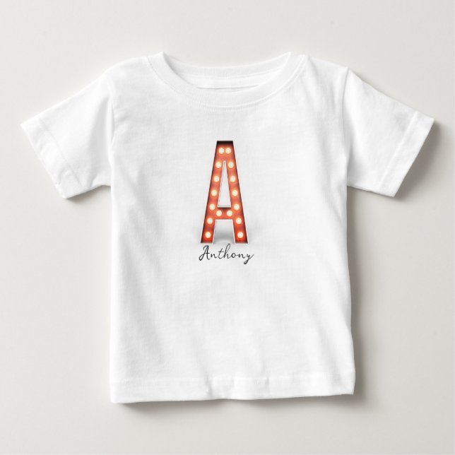 Monogram A Marquee-ljus Personligt  T Shirt (Framsida)