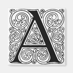Monogram "A" med virvlar runt - magneten Magnet