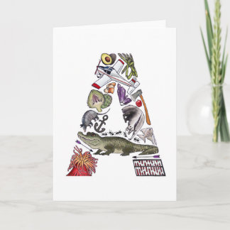 Monogram "A" noterar kortet Anteckningskort