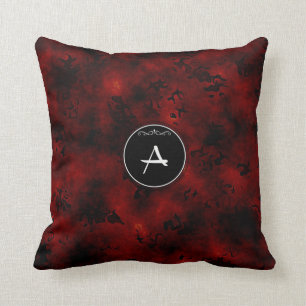Monogram "A" på röd och svart design Kudde