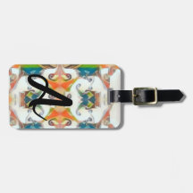 Monogram A resggage tag Namn Adress Mobil