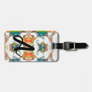 Monogram A resggage tag Namn Adress Mobil Bagagebricka