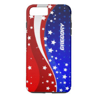 Monogram Abstrakt American Flagga Design